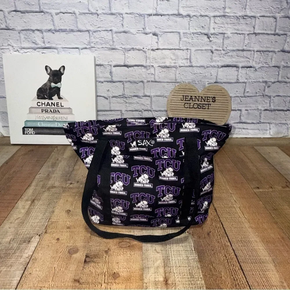 TCU Tote Bag by SAX Two Side Horned Frogs Purple Black Texas Christian Universit
